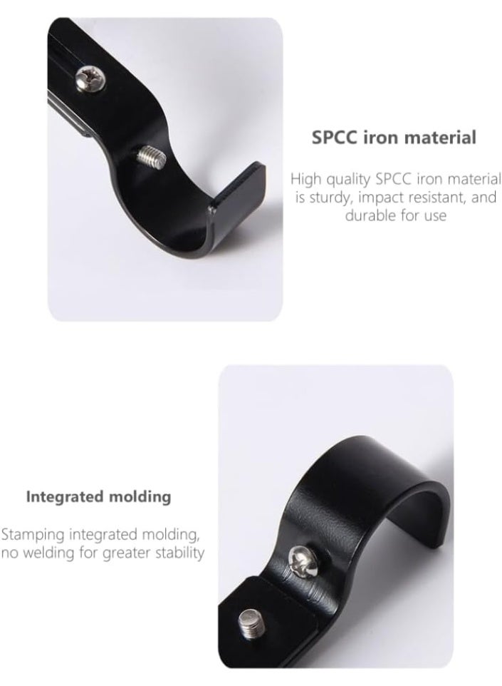 jaexest 4-Pack Adjustable Heavy-Duty Curtain Rod Brackets | Wall Mount Holders with Screws for All Rooms - Image 3